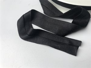 Jersey skråbånd - sort, 20 mm, udgår